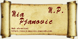 Mia Pjanović vizit kartica
